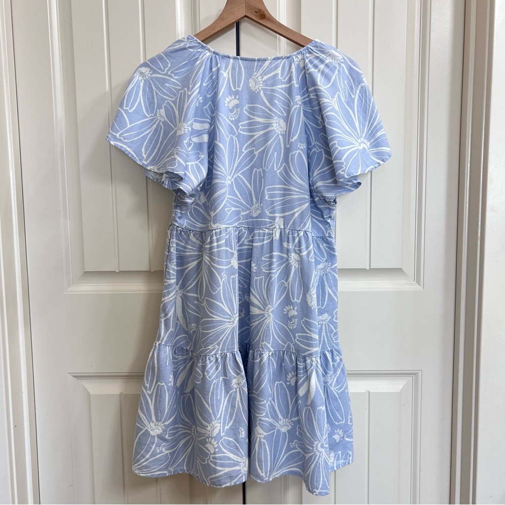 Universal Thread Womens Flutter Short Sleeve Skater Dress in Blue Floral, Size S - Picture 10 of 10